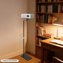 Adjustable Projector Stand With 360° Rotation, 23.62"-47.24" Height, Stable Carbon Steel Base, Easy Setup For Home Theater, Office, And Classroom Use, Black - Black - View 1
