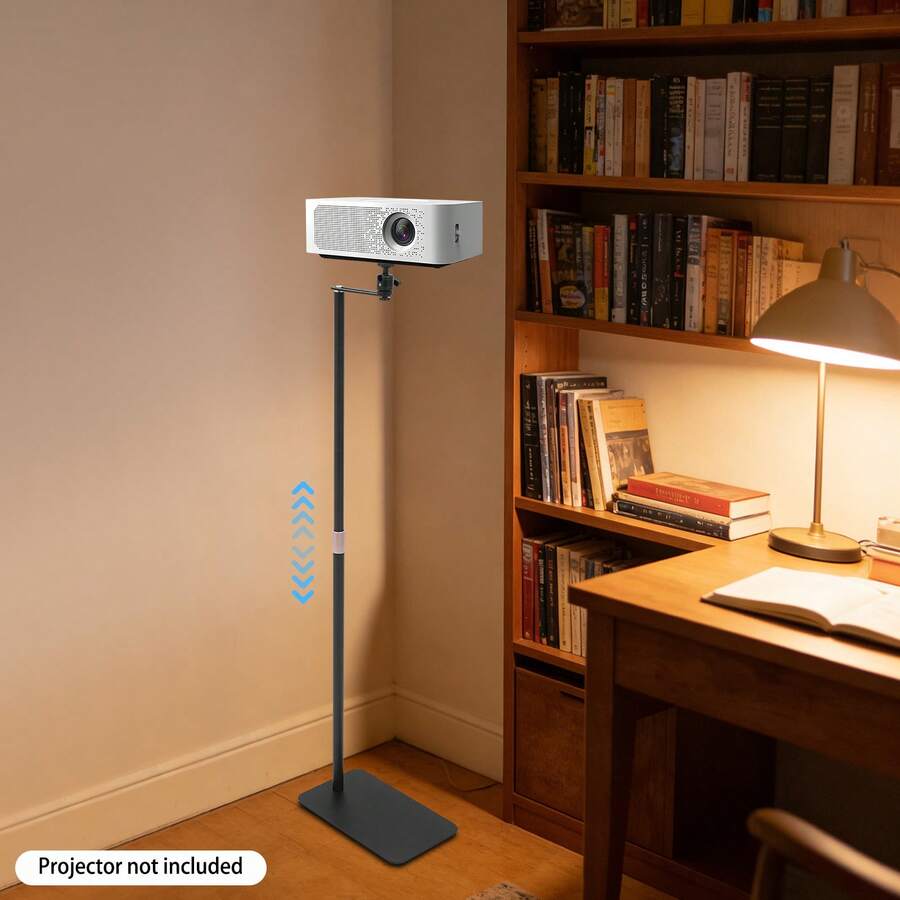Adjustable Projector Stand With 360° Rotation, 23.62"-47.24" Height, Stable Carbon Steel Base, Easy Setup For Home Theater, Office, And Classroom Use, Black - Black - View 1