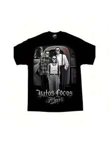 DGA D Gonzales Vatos Locos Lowrider Art T Shirt Men'S Comfort Characteristic Cotton Round Collar Short-Sleeve T-Shirt 220g - Black - View 2