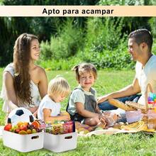 SUIOO Cestas de Almacenamiento Plásticas con Tapa Caja de Almacenamiento para Armario Cesta de Plástico con Tapa Contenedores Plásticos para Organizar el Hogar - L+3 - Ver 6