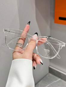 1 Pair Of Women Rice Nail Glasses Frame Korean Version Glasses - Clear - View 2