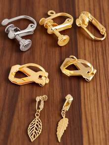 10Pcs Stainless Steel U Shape Screw Ear Clip Earring Settings Rotate Pads Earrings Hooks With Loop For Jewelry Making Supplies Without Piercing Ear Clip Converter DIY Earrings Findings - DIY Earrings - View 1