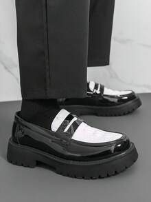 男士鳄鱼纹压花休闲乐福鞋，轻便舒适，休闲德比鞋