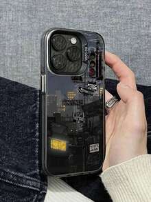 1个时尚城市夜景印花防震手机保护壳，兼容 11/12/13/14/15/16/16 Pro/16 Pro Max，Galaxy A05/A15/A25/A35/A53/A54/A55/S23/S24 Ultra - 彩色 - 查看 1