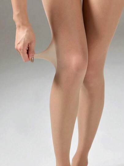 1 Pair Women's Nude Pantyhose - Apricot Color Tights, Suitable For Dates, Work, And Also Make A Lovely Gift