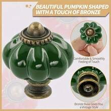 Kenop Kabinet Keramik Hijau Tua Bergaya Vintage, 1 Set Kenop Lemari, Tarikan Laci, dan Pegangan dengan Sekrup Pemasangan - Dark Green - View 4