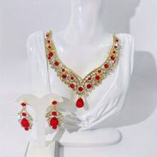1 Set Luxury Elegant Women's Jewelry Set, Rhinestone Encrusted Earrings & Necklace 3 PiecesSet, Suitable For Brides, Weddings, Banquets, Parties - Jewelry Sets - View 12