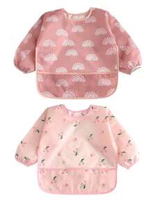 Baby Bib Feeding Coverall - Apron, Suspender, Bib And Adjustable Waistband, Cartoon Print, Unisex - Multicolor - View 10