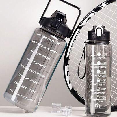 1pc 750ml/2L Large Capacity PC Water Bottle, Sports & Fitness Portable Straw Cup, Suitable For Home And Outdoor Travel