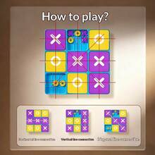 新款9格XO井字棋棋盘游戏，逻辑训练桌面游戏，节日、圣诞节、生日礼物 - 彩色 - 查看 5
