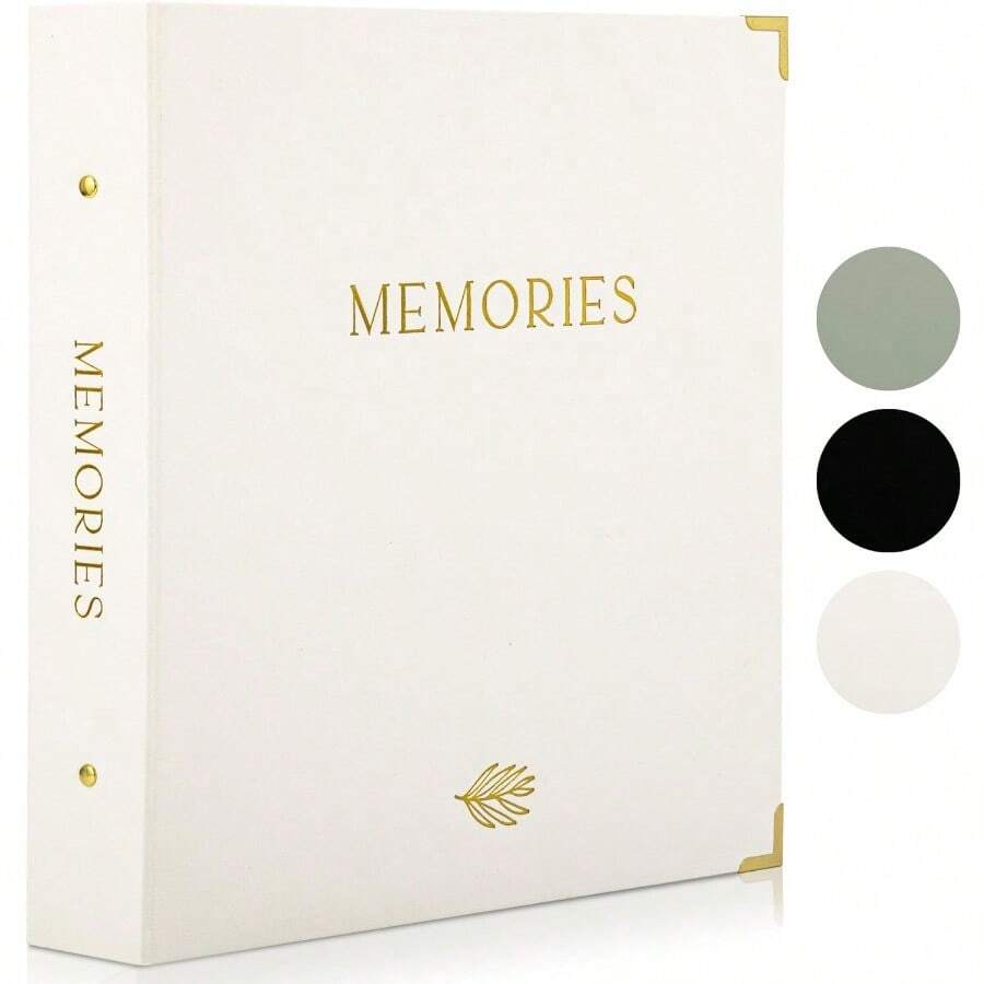 Hermoso álbum de fotos de lino para fotos de 4 x 6 pulgadas 10 x 15 cm - Almacena de manera segura hasta 500 fotos de recuerdos únicos - El libro de fotos grande perfecto para guardar todas las - Beis - Ver 1