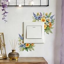 1/3/5pcs Set Simple Green Plant Leaf Switch Socket Wall Stickers, Green Plant Switch Wall Decor, Switch Decorative Stickers, Fresh And Compact Home Decor, Various Green Plant Designs, Self-Adhesive Floral Pattern, Easy To Apply, Suitable For Bathroom, Home, Wall Decor, Kitchen, Room Decor - Multicolor - View 6