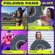 13英寸大型折叠扇，饰有12星座图案和波西米亚金色设计——占星主题，适合节日装扮、宇宙主题活动——占星爱好者的完美配饰。便携式手动派对扇，适合女士使用，星空主题配饰，适用于夜店、EDM音乐节、盛大庆典，夜店必备单品，图案优雅，品质上乘。 - 彩色 - 查看 4