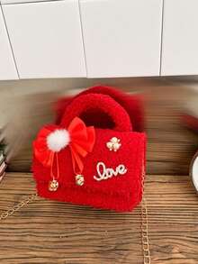 1pc Stylish Princess Sweet Style Red Mini Handbag, With Zipper Closure, Perfect For Storing Coins, Tissues, And Other Small Items. Available In Multiple Styles, Suitable For Teen Girls, And Ideal For Travel, Shopping It's Also An Ideal Holiday Gift For Friends. - Red - View 19