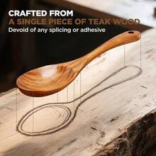 Natural Teak Wood Cooking Utensils Set - 4pcs Wooden Spoons Cooking With Ladle, Spatula, And Slotted Spoon, Premium Kitchen Tools Chefs - 6Pcs Set - View 2