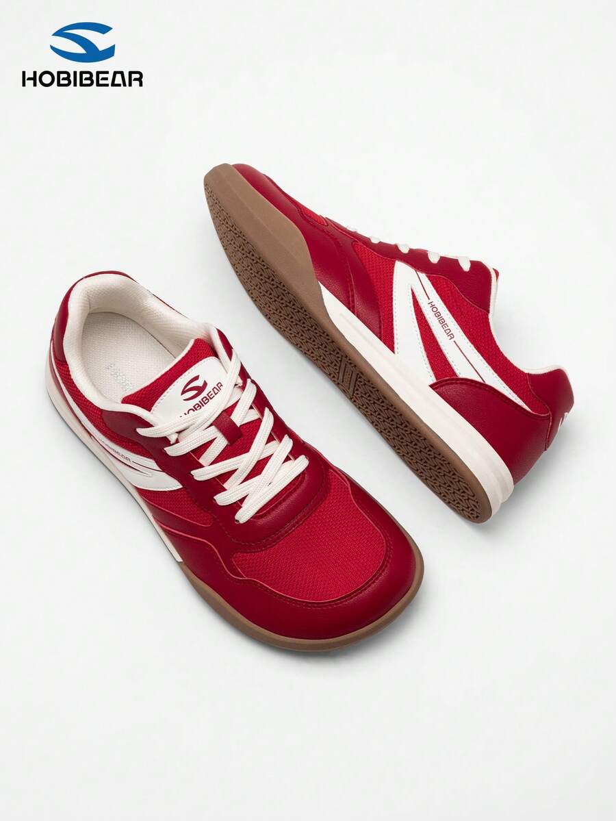 HOBIBEAR 1 Pair Unisex Comfortable Breathable Mesh Barefoot Shoes, Women's Special Wide Width, Rubber Non-Slip Outsole, Zero Drop Training Hiking Shoes - Red - View 1