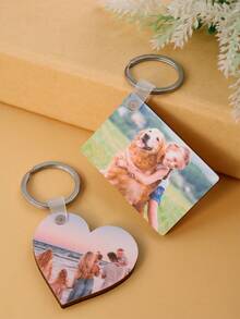 Personalized Keychain, Custom Photo Couple Keychain, Customized Picture Keychain, Keychains For Women, Photo Keychain, Customizable Bag Charms, Wooden Key Chain, Valentine'S Day, Fun, Fashion, Unisex, Anniversary, Living Room, Couples, Family, Mother - Style a - View 4