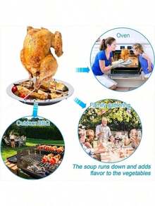 1个银色不锈钢烤鸡架，厨房火鸡架 - 銀色 - 查看 6