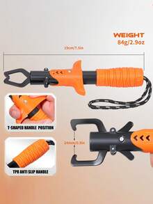 SOUGAYILANG 1PC Fishing Pliers Lightweight Anti-Rust Fishing Pliers – One-Handed Operation, TPR Handle, Inner Curved Mouth For Secure Catch With Inner Curved Grip & Anti-Slip Handle Fish Grip Tools Saltwater Resistant Stainless Steel Pliers Fishing Pliers