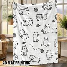 1pc Colorable Geometric Cat Graffiti Blanket - Long Plush All-Season Sofa Bedspread With Free Coloring For & S, Soft Warm Bedding Gift, Cozy For Rooms (Blanket Only - No Markers Included) Four Seasons Universal Multifunctional Blanket/Perfect Gift, Aesthetic Design And 2D Printing Technology Is An Ideal Companion For Sofa Napping, Traveling Camping, Home Decoration And Office Embellishment.A Thoughtful Gift For Thanksgiving, Christmas, Valentine's Day, Father's Day, Mother's Day And Other Festivals Special Moments Such As Birthdays, Weddings, Anniversaries And More.Exclusive Gifts For Family Members, Partners, Parents, Ren, Grandparents Or Dear Friends.They Are Perfect For Beds, Living Rooms, Offices, Beaches,Newly Expanded Themed Collections To Meet A Variety Of Styles And Scenar. - 多色9 - 查看 1