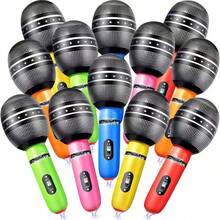 10pcs Colorful Inflatable Microphone - Vibrant Party Favors And Rock Star Theme Decorations - Random Colors - Vibrant Party Favors & Rock Star Theme Decorations - Multicolor - View 1