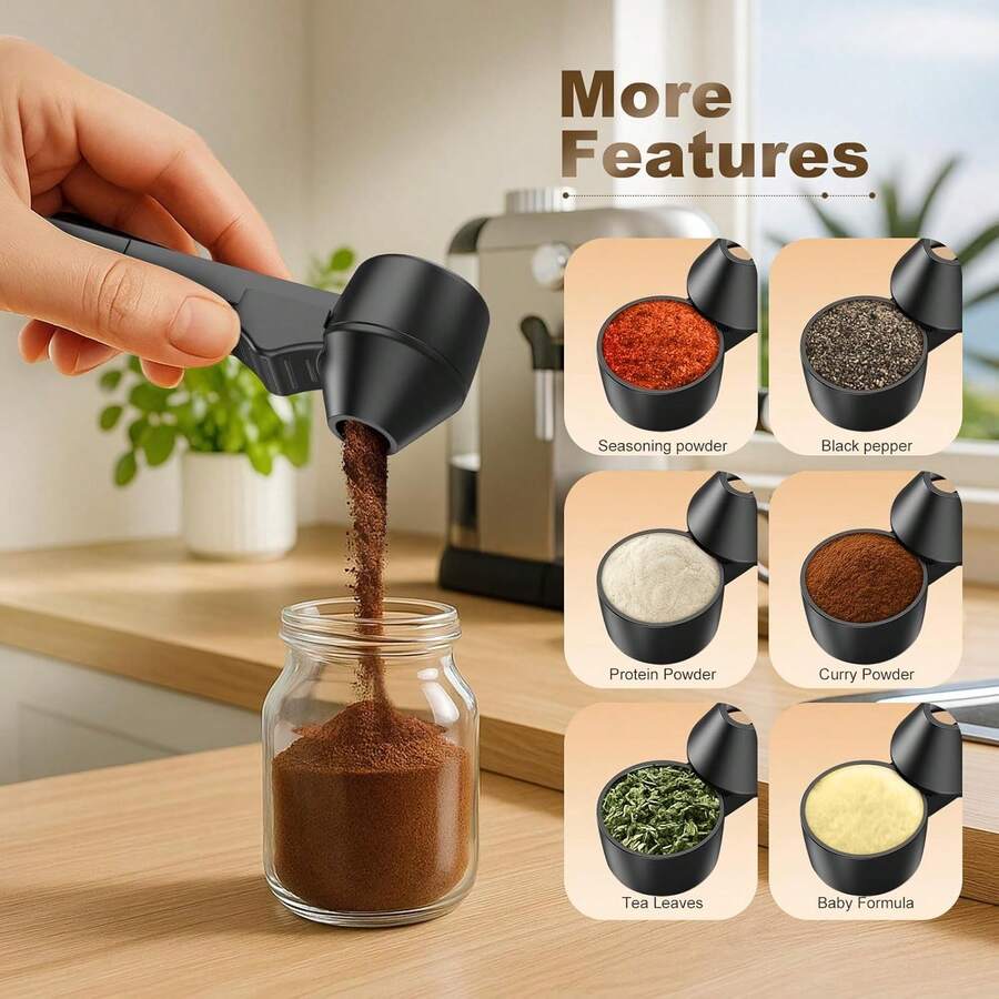 ENSSU Sendok Takar Kopi Isi Ulang 2 Tbsp dengan Corong, Cocok untuk Mengukur Kopi Bubuk, Bubuk Protein, Daun Teh, Hadiah Luar Biasa untuk Perayaan