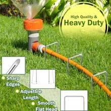 AJART - Estacas de jardín reutilizables de 6 pulgadas de acero galvanizado para césped artificial tiendas de campaña y cubierta del piso 50 unidades - como en la foto - Ver 6