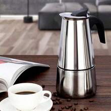 2/4/6/9/12 Cup Capacity Stainless Steel Coffee Pot, 100-470ml Volume, Moka Pot/Espresso Maker, Suitable For Home Kitchen And Camping - Silver - View 9