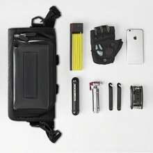 Bicycle Handlebar Bag With Touchscreen Phone Pocket, Multi-Purpose Shoulder Bag For Cycling And Travel, Rose Red, 1 Piece