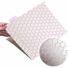CharaVector Hanging File Folders for Filing Cabinet-Letter Size-with 1 5-Cut Adjustable Tabs 3 Colors Modern Flowers 12pcs Set-Assorted Unique Design Bright Beautiful Honeycomb - Panal - Ver 3