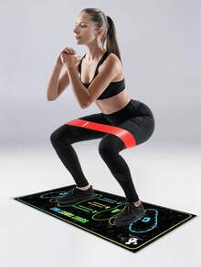 1pc 35x80cm (13.78x31.5 Inches) 1000GSM High Density Silicone Yoga Mat | Non-Slip Wear-Resistant Waterproof Fitness Training Mat | With Foot Position Guide Line Suitable For Squats, Yoga, Strength Training | Suitable For Wooden Floor, Tile, Cement | Washable And Easy To Clean, Multipurpose Home Gym Exercise Mat