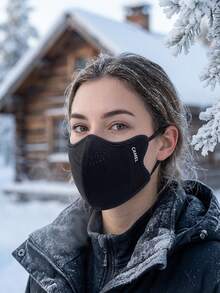 CAMEL CROWN 登山防风面罩，加绒保暖3D立体秋冬季防尘防寒面罩 - 幻影黑 - 查看 2