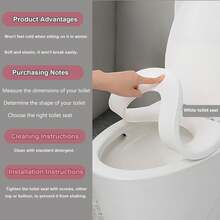 Soft Padded Toilet Seat Cover, Non-Slip Base, Fits All Toilets, Modern Sanitary Design, Noise-Reducing Soft Lid, Easy To Clean Seamless Surface, Durable Plastic Structure, Suitable For Home And Commercial Bathrooms.