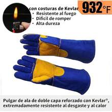 Guantes de carnaza, para soldador, puño largo de ,37057710 - Rosa Oxidada - Ver 6