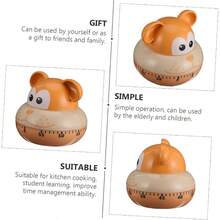 Zerodeko 2 Piezas Temporizador mecanico temporizadores de Cocina Novedad de Horno Egg Timer mecánico Gomas para el Cabello Despertador para niños Animal Gerente - coloressurtidosx2piezas - Ver 4