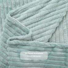 PALASSI de Rayas Suave y Caliente para Cama Sofa en Forro Polar, Distintos Colores y Tamaños Disponibles. (, )(Matrimonial Aqua) - Multicolor - Ver 7