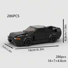 MIKEMENG White/Yellow/Black MOC Super Racing Car Building Block Toy Set, Creative Toy, Adult DIY Car Model Kit, City Cup Series, Suitable As Birthday, Christmas Gifts, And Collection/Home Decoration - Model - View 6