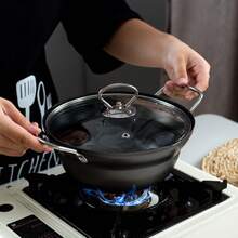 ステンレス製フライパン キッチン用調理器具 ノンスティック 天ぷら用 日本式フライヤー フィルター付き 多機能対応 - 黒のノンスティックオーバーレイ - チェックする 5