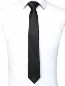 7cm Men's Fashion Black Formal Business Necktie - Black - View 1