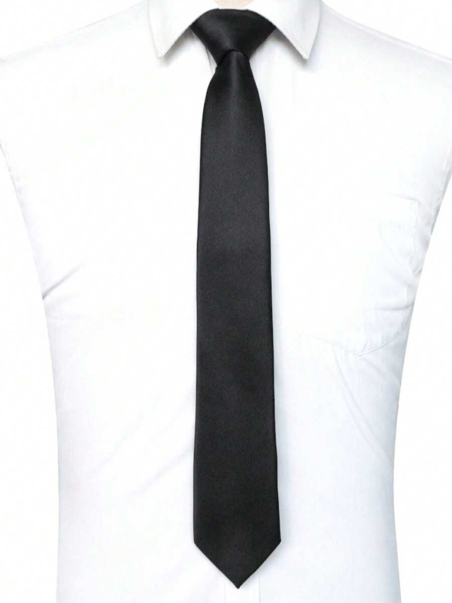 7cm Men's Fashion Black Formal Business Necktie - Black - View 1