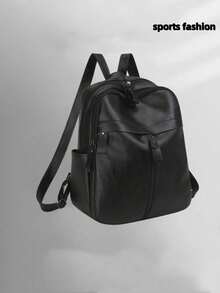 Unisex Fashion Casual Tote Backpack, Large Capacity Student Backpack, Travel Soft Cowhide Material Commuter Bag - Multicolor - View 13