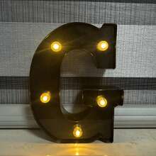 1 buah Lampu Dekoratif Huruf & Angka Hitam & Emas, Cocok untuk Acara Keluarga, Ulang Tahun, Lamaran, Pernikahan, Penggunaan Dalam/Luar Ruangan, Untuk Dewasa & Anak-anak, Desain Huruf Kreatif [Baterai Tidak Termasuk] - Lampu huruf - View 24