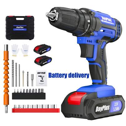 Royalswill 21V Cordless Drill, Handheld Screwdriver Drill Kit, 25+1 Torque Setting 1.5AH Li-Ion Battery And Rapid Charger, 2-Position Combination Hammer Lock 3/8'' Chuck Driver Kit Carrying Case