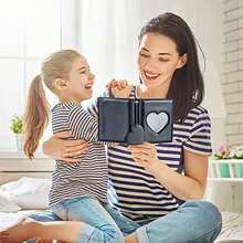 1pc KPOP Photo Card Holder Mini Photo Album Mirror Photo Card Holder Small Photo Card Album Heart Hollow Photo Card ID Holder, 40 Pockets, Pendant Not Included - Multicolor - View 5