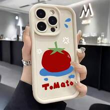 Funda creativa para teléfono Funda de Teléfono - Funda de Tomate Linda Compatible con iPhone 16, 15, 14, 13, 12, 11 Pro Max, Mini, XR, XS, X, 7, 8 Plus, con una parte trasera de TPU suave para protección contra caídas. Funda suave a prueba de golpes para chicas y mujeres - 1 pieza - Ver 2