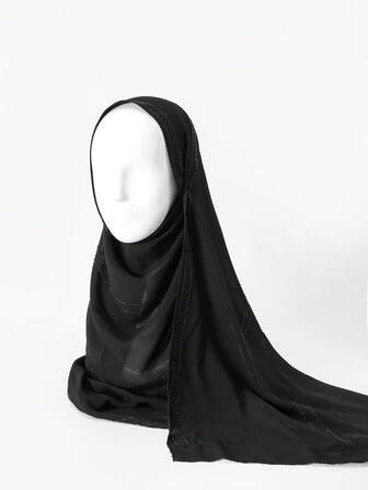 1 Adet Kadın Düz Şifon Yumuşak Başörtüsü, Rahat Arap Tarzı Uzun Eşarp, Muhafazakar Düz Renk Başörtüsü, Günlük Kullanıma Uygun