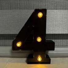 1 buah Lampu Dekoratif Huruf & Angka Hitam & Emas, Cocok untuk Acara Keluarga, Ulang Tahun, Lamaran, Pernikahan, Penggunaan Dalam/Luar Ruangan, Untuk Dewasa & Anak-anak, Desain Huruf Kreatif [Baterai Tidak Termasuk] - Lampu huruf - View 26