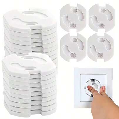 40/30/20/10/8 Stücke Baby Steckdosenschutz, Weiße Kindersicherheits-Steckdosenabdeckungen, Europäische Steckdosen-Schutzabdeckungen, Lochfrei gegen Stromschlag, Heimsicherheit, ABS Material, geeignet für unbenutzte Steckdosen, einfache Installation und Entfernung, Standard-Steckdosen-Sicherheitsvorrichtung