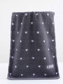 1pc/2pcs/4pcs Red Heart Embroidered Couple Towels, Small Bath Towels, Valentine's Day Gift, Soft And Absorbent, No Shedding, Face And Bath Towel Dual Use, Personalized Adult Towel Set, Suitable For Home, Pool And Daily Use - Gray - View 5