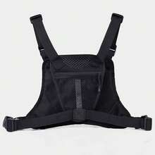 战术包、骑行包、男士背心包、休闲运动包、户外男士胸包 - 黑色 - 查看 5